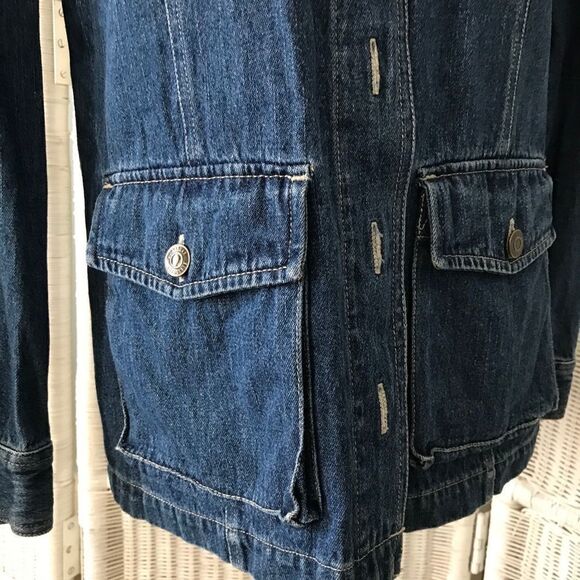 Blassport Vtg Button Pocket Denim Jean Jacket S - Picture 5 of 14